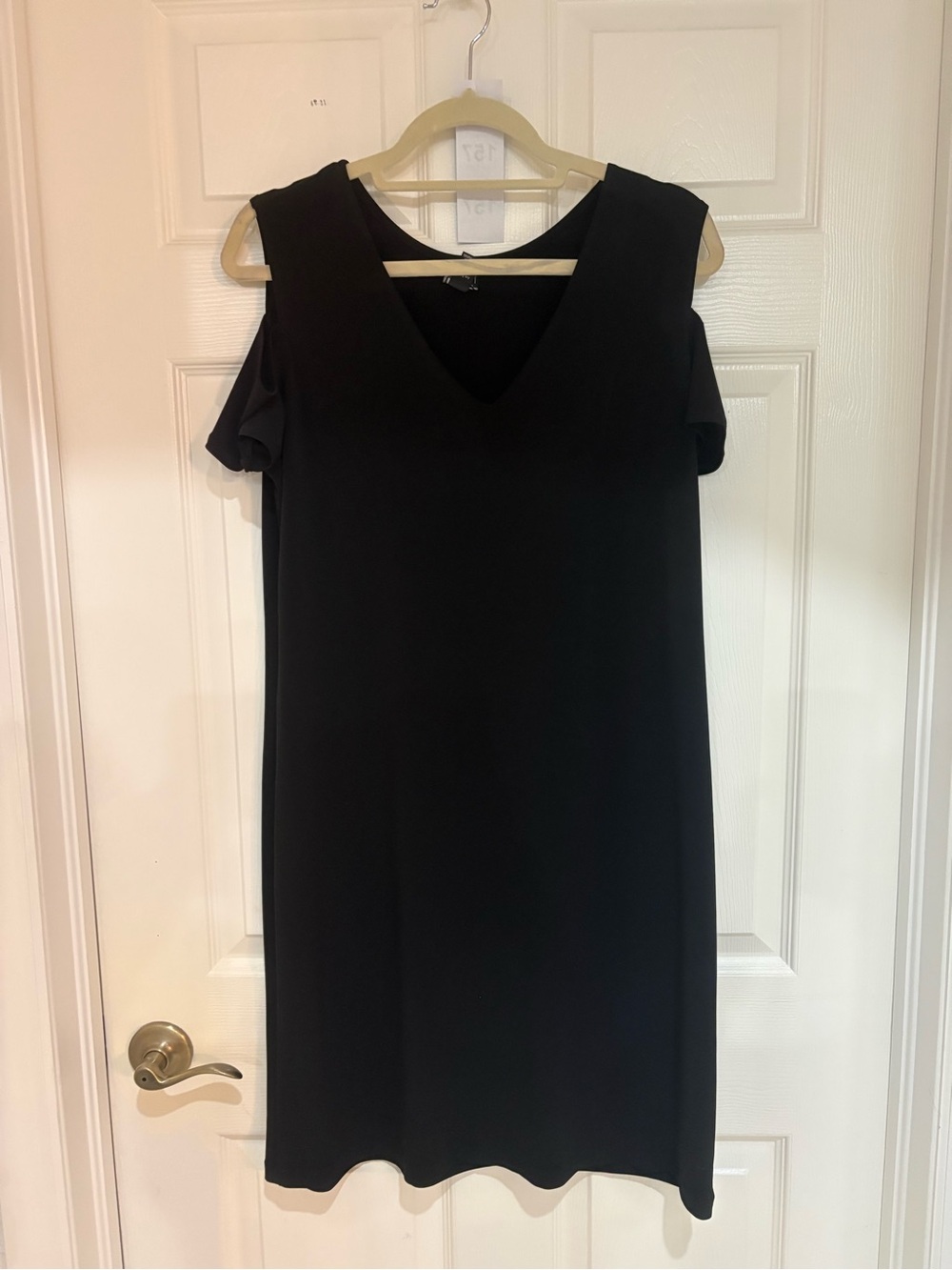 Clara Sunwoo open Shoulder V-Neck Black Dress - Medium